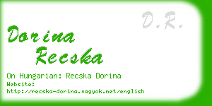 dorina recska business card
